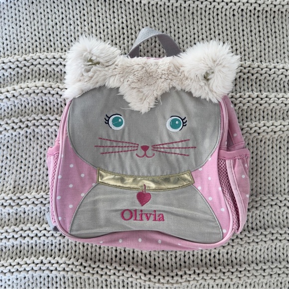 Pottery Barn Kids Pre-K Pink Kitty Cat OLIVIA Backpack - Picture 1 of 6